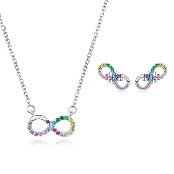 Sterling Silver Two Piece Earring Necklace - Set