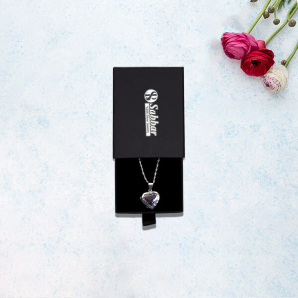 925 Sterling Silver Personalized Heart Photo Necklace with Engraving