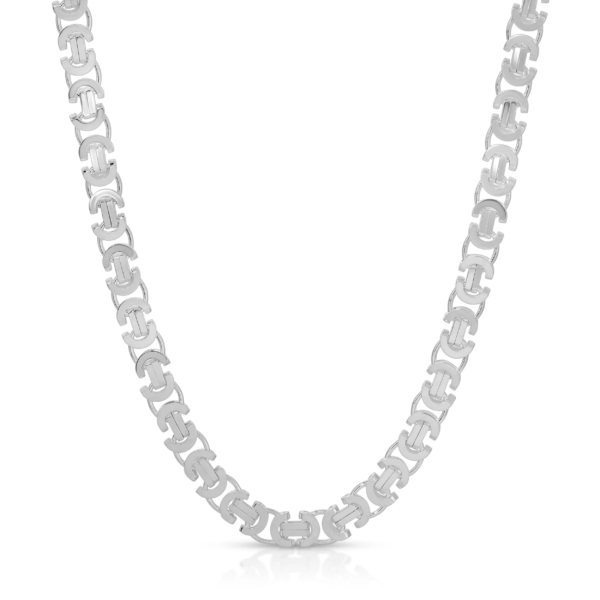 Flat Byzantine silver chain